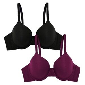 Fruit of the Loom 2 pc Underwire Cotton T-shirt Bras 40C